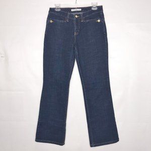 Tommy Hilfiger Woman’s Jeans sz 6 x 30 Boot Cut Dark Wash Mid-Rise Button Accent
